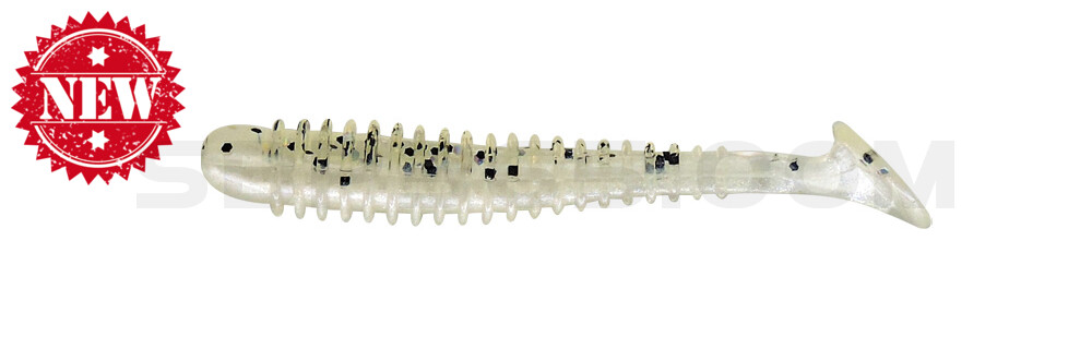 Texas 2,5" (ca. 6,5 cm) perlweiss / klar salt´n pepper Glitter