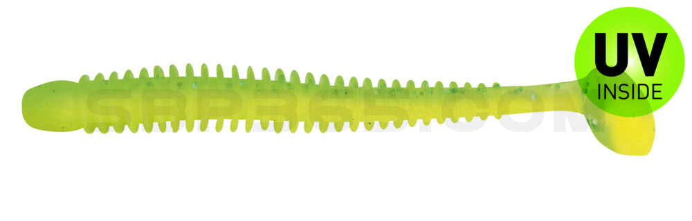 Texas 4" (ca. 10 cm) fluogelb  / fluogrün-Glitter