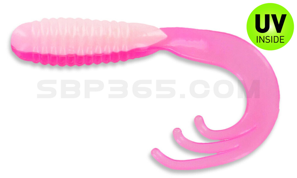 Triple Tail Grub 2"  (ca. 5 cm) Pink/White