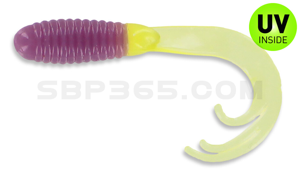 Triple Tail Grub 2"  (ca. 5 cm) Purple/Chart