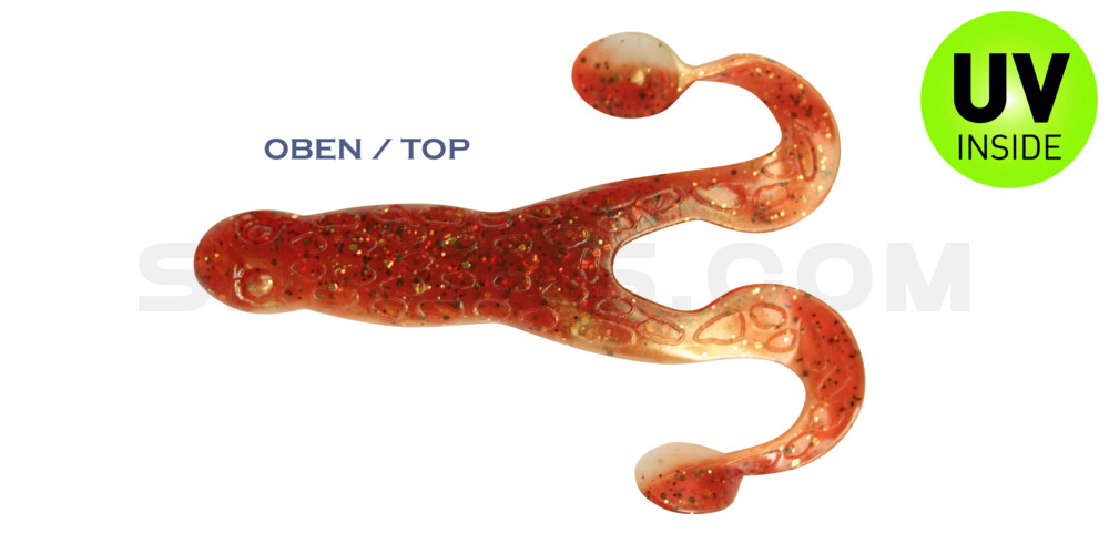 Turbofrog 2" (ca.5,0 cm) goldperl / motoroil Glitter