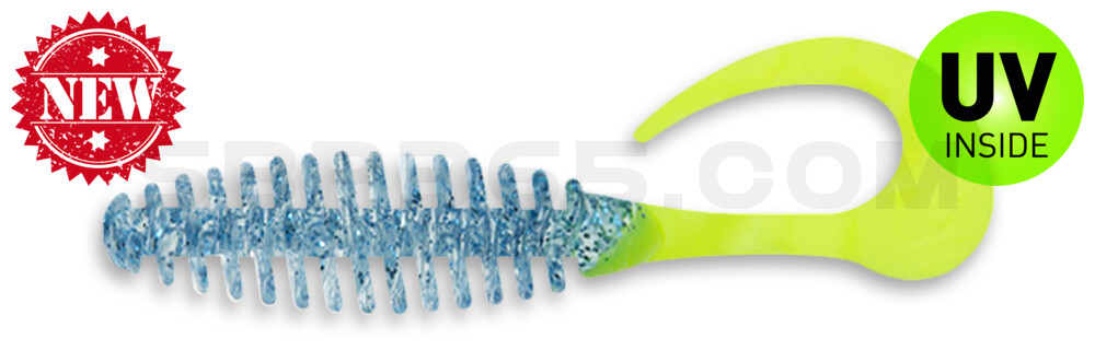 Turbotwister 5" (ca. 12,0 cm) klar sky blue Glitter / Fire Tail