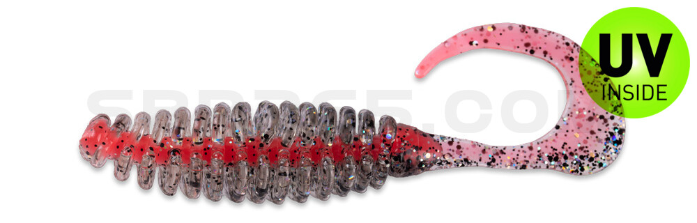 Turbotwister 5" (ca. 12,0 cm) rot / klar silber glitter