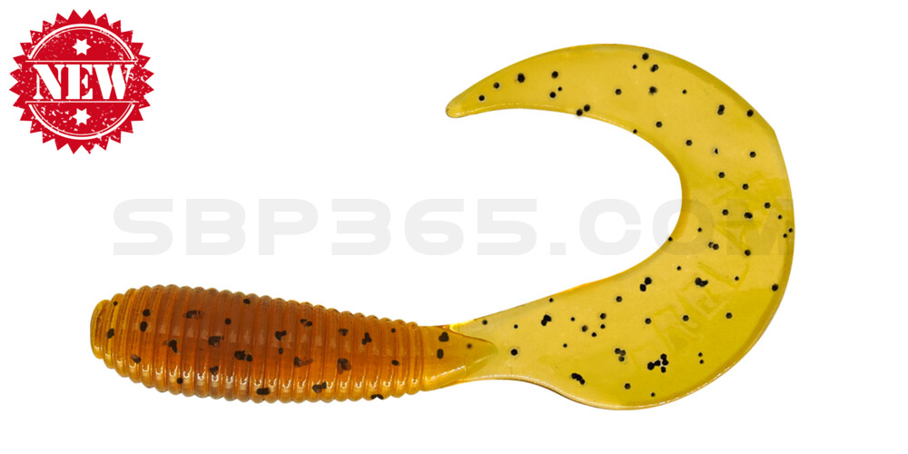 Twister 1" regulär (ca. 3,5 cm) klar bernstein schwarzer glitter