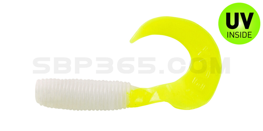 Twister 1" regulär (ca. 3,5 cm) reinweiß / fire tail