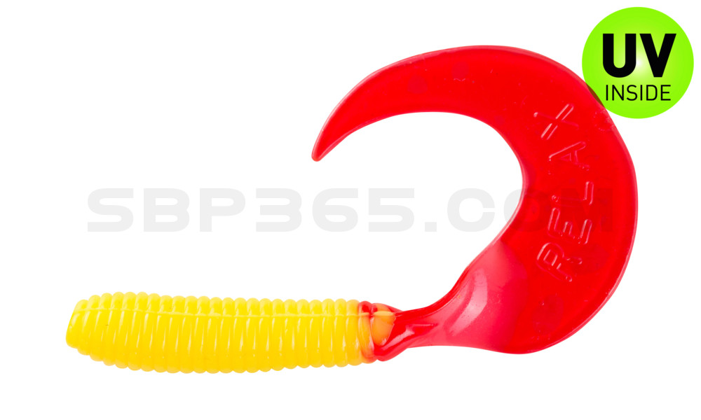 Twister 2,5" regulär (ca. 6,0 cm) gelb / red tail