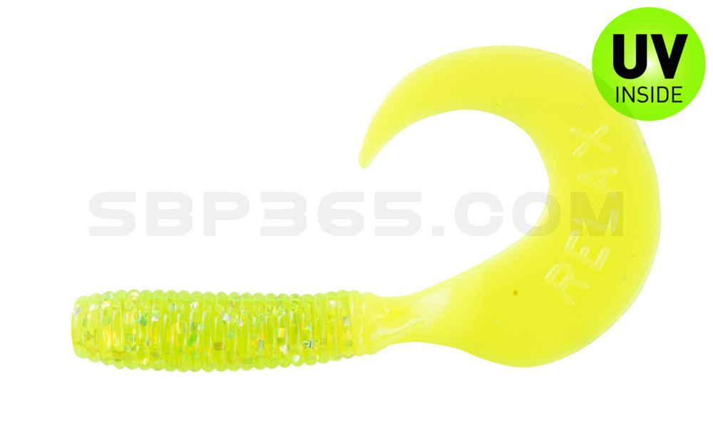 Twister 2,5" regulär (ca. 6,0 cm) grün(chartreuse) glitter / fire tail