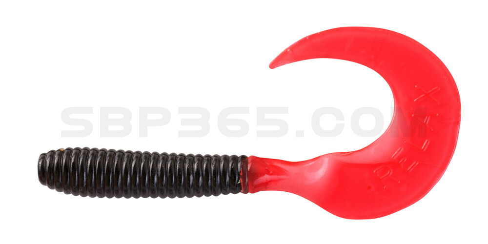 Twister 2,5" regulär (ca. 6,0 cm) schwarz / red tail