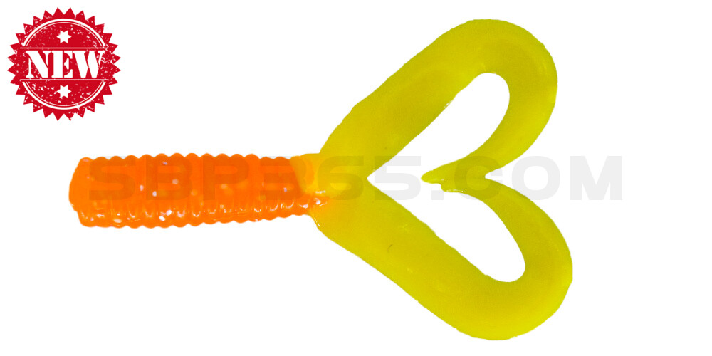 Twister 2" Doubletail regulär (ca. 4,5 cm) orange glitter / gelb