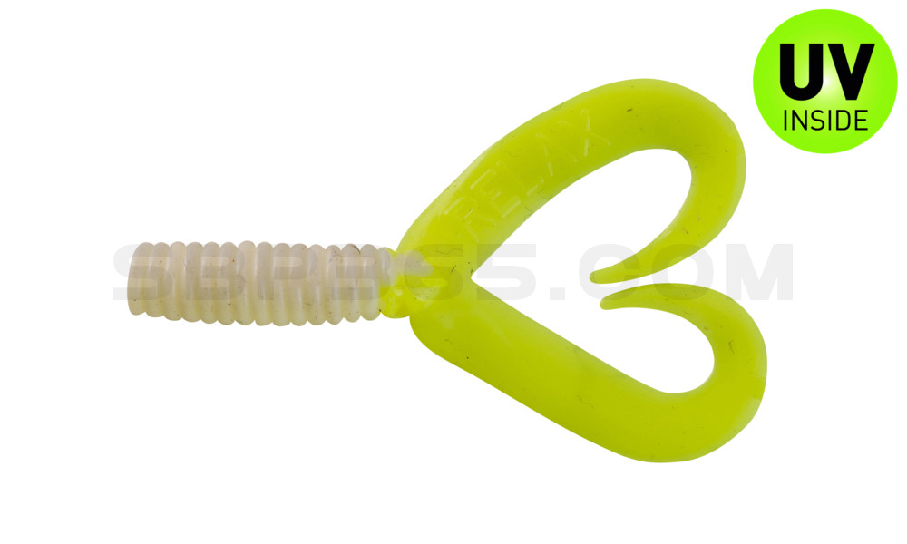 Twister 2" Doubletail regulär (ca. 4,5 cm) reinweiß / fire tail