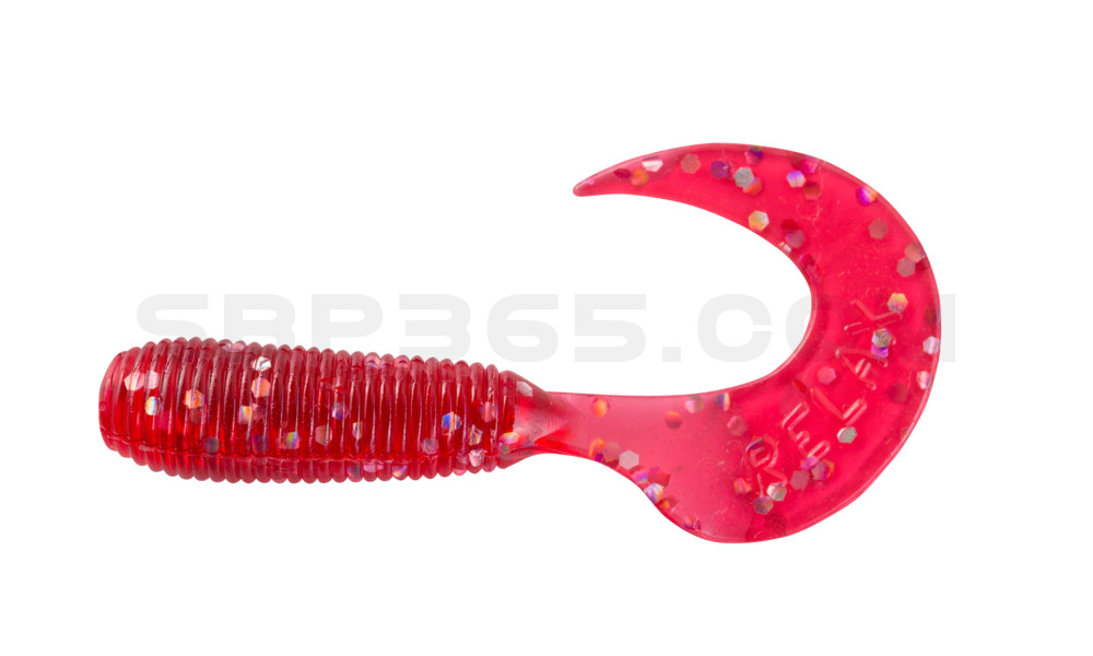 Twister 2" regulär (ca. 4,5 cm) rot transparent glitter