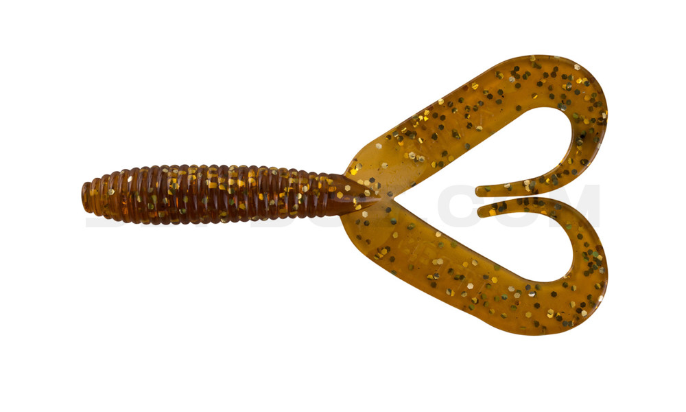 Twister 3" Doubletail regulär (ca. 9,0 cm) klar bernstein glitter