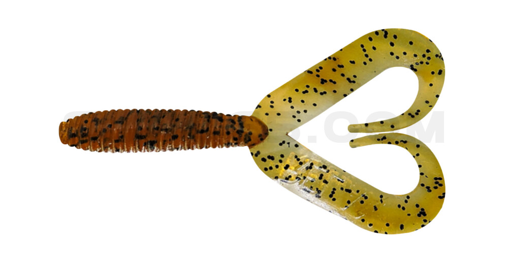 Twister 3" Doubletail regulär (ca. 9,0 cm) klar bernstein schwarz glitter