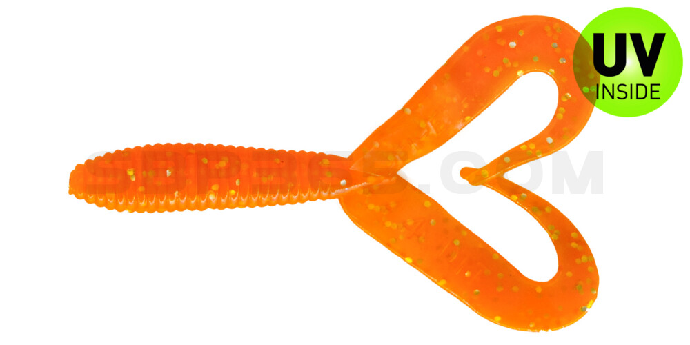 Twister 3" Doubletail regulär (ca. 9,0 cm) orange glitter