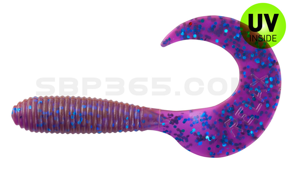 Twister 3" regulär (ca. 7,0 cm) crawfish-violett-electric blue-glitter