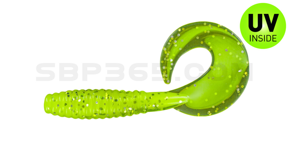 Twister 4" laminiert (ca. 8,0 cm) fluogelb  / fluogrün-glitter