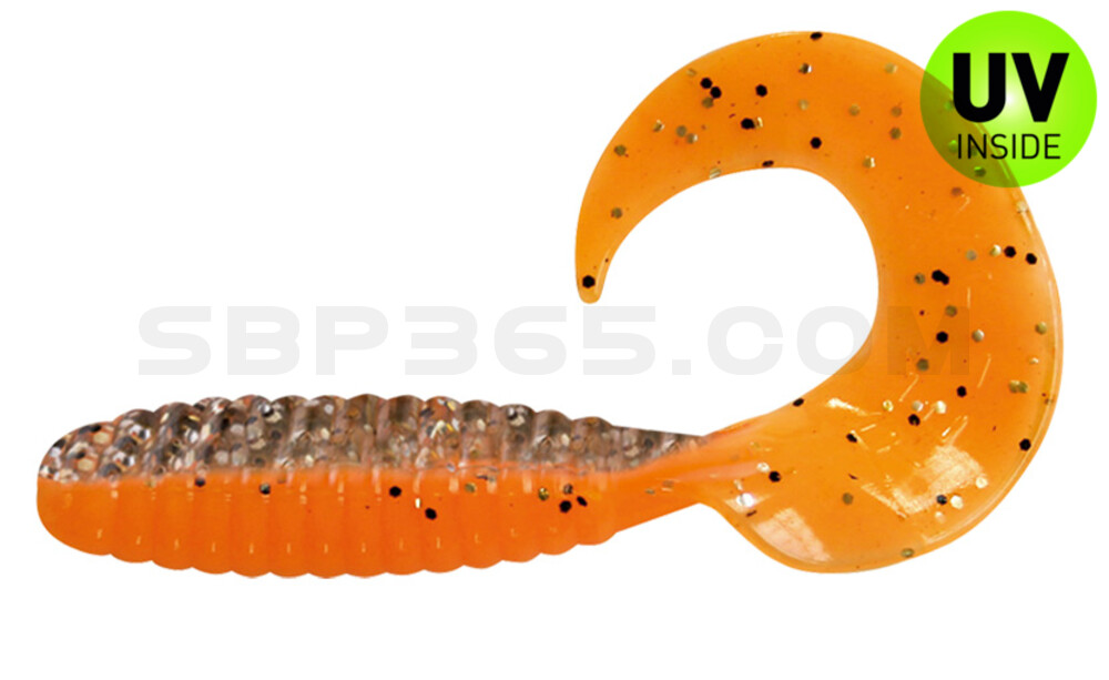 Twister 4" laminiert (ca. 8,0 cm) orange / klar gold,schwarz glitter