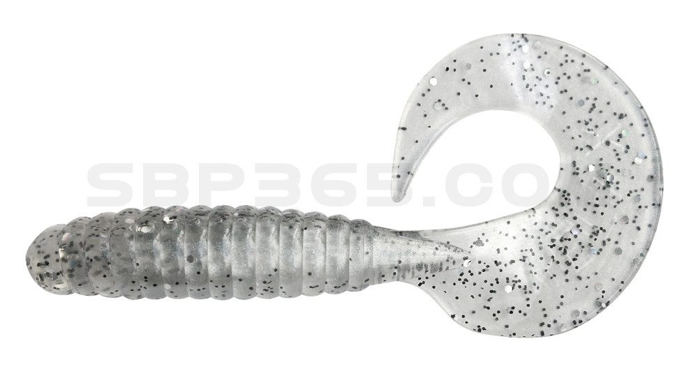 Twister 4" laminiert (ca. 8,0 cm) perlweiss / klar salt´n pepper glitter