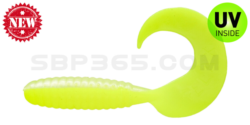 Twister 4" laminiert (ca. 8,0 cm) reinweiss / fluogelb