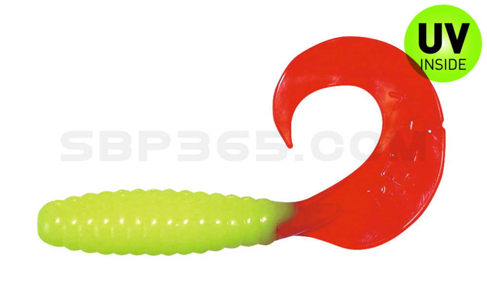 Twister 4" regulär (ca. 8,0 cm) fluogelb / red tail