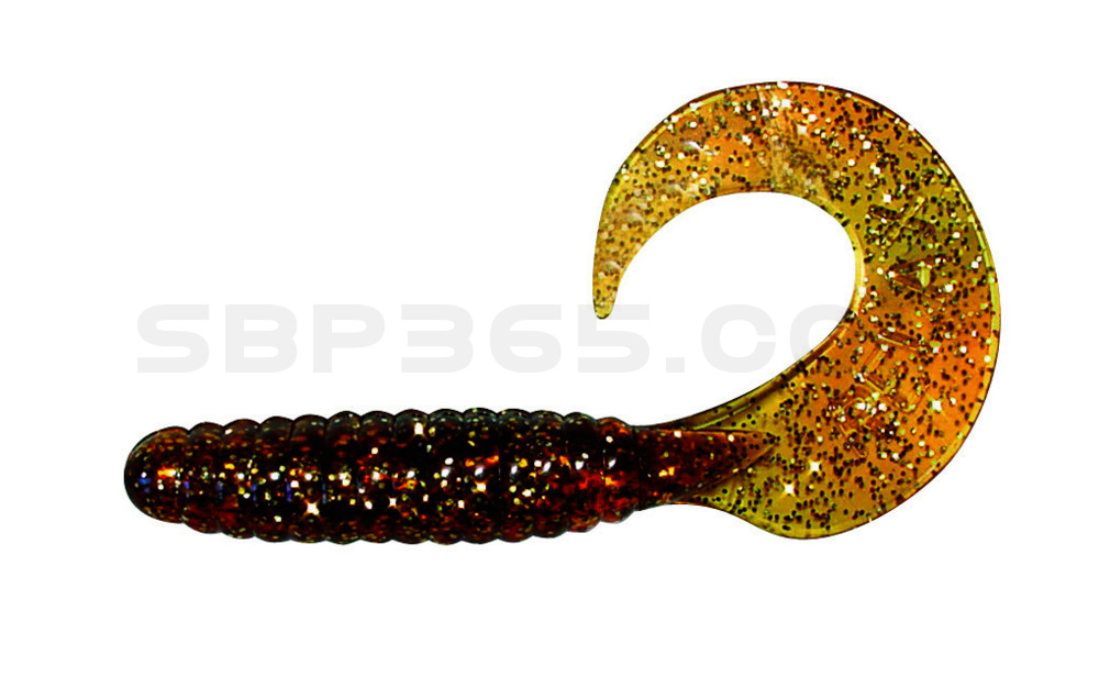 Twister 4" regulär (ca. 8,0 cm) klar bernstein glitter