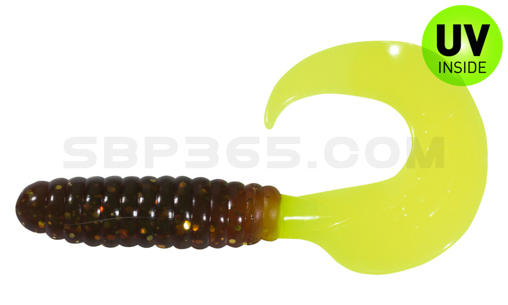 Twister 4" regulär (ca. 8,0 cm) motoroil gold glitter / fire tail