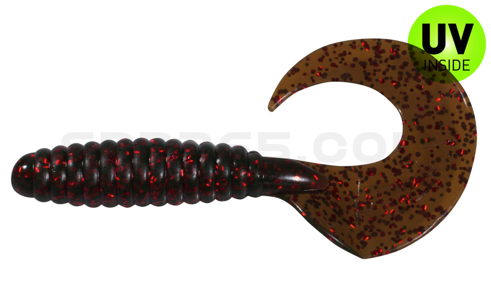 Twister 4" regulär (ca. 8,0 cm) motoroil rot Glitter
