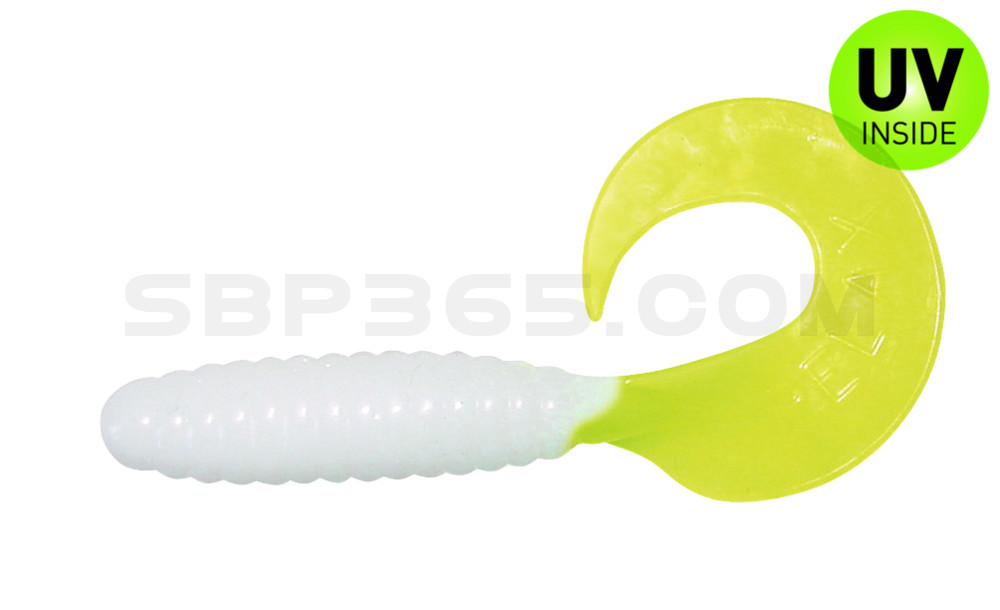Twister 4" regulär (ca. 8,0 cm) reinweiß / fire tail
