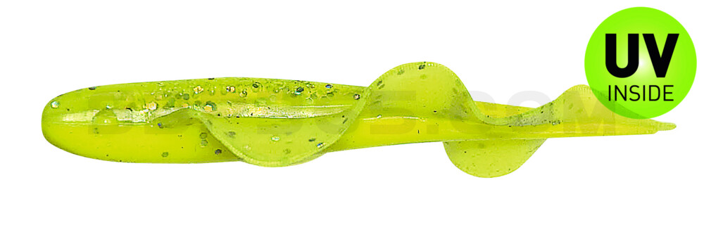 Wing Shad 3" (ca. 8,5 cm) fluogelb  / fluogrün-Glitter
