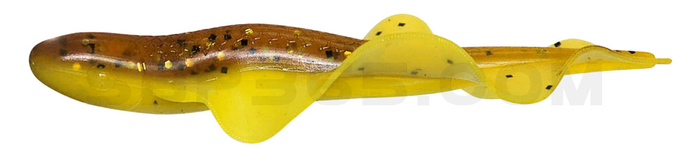 Wing Shad 3" (ca. 8,5 cm) gelb / motoroil Glitter