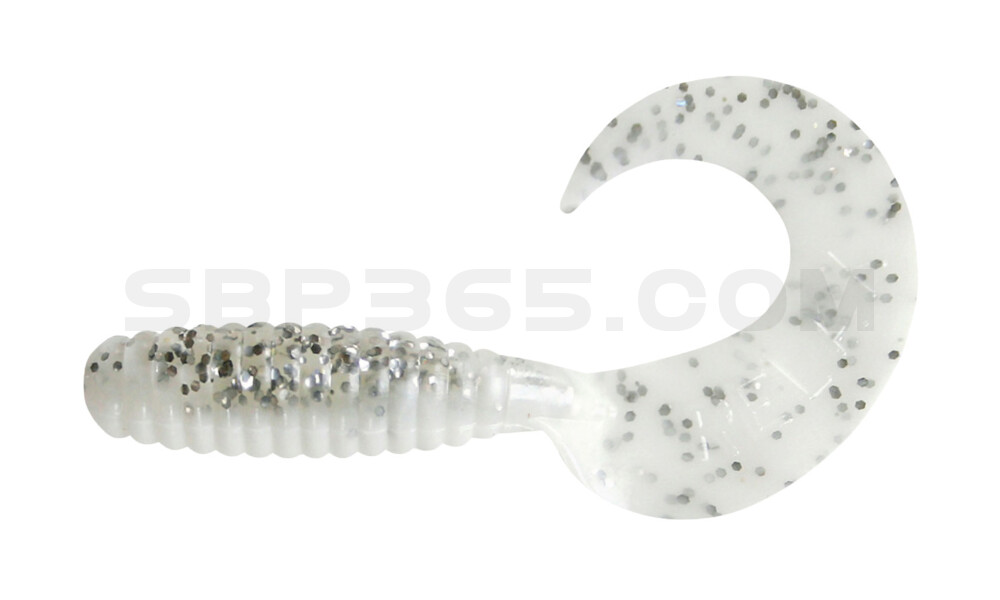 Xtra Fat Grub 5,5" laminiert (ca. 13,0 cm) reinweiss / klar salt´n pepper glitter