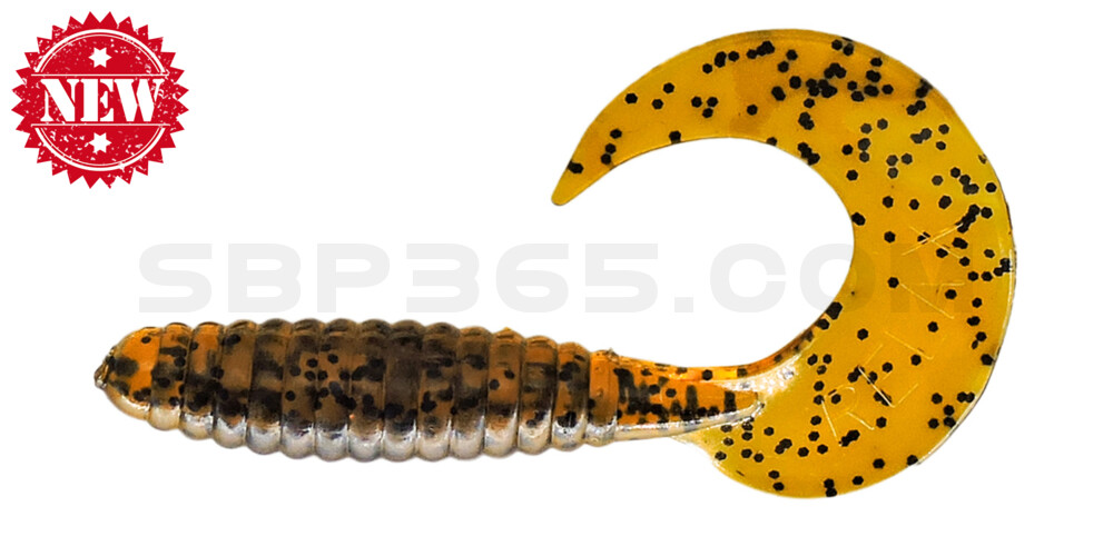 Xtra Fat Grub 5,5" regulär (ca. 13,0 cm) klar bernstein schwarzer glitter
