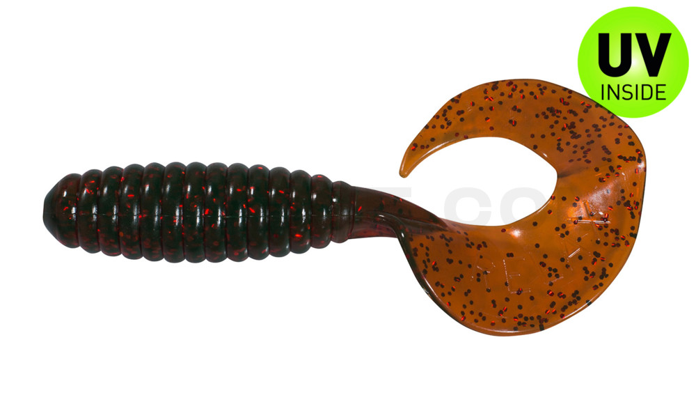 Xtra Fat Grub 5,5" regulär (ca. 13,0 cm) motoroil rot Glitter