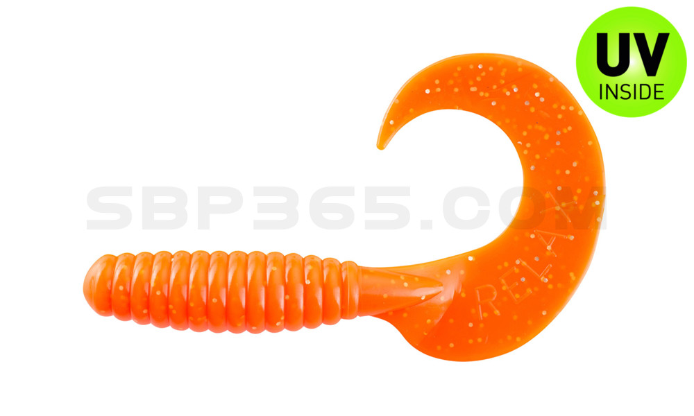 Xtra Fat Grub 5,5" regulär (ca. 13,0 cm) orange glitter
