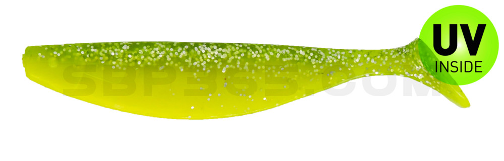 Xtra-Soft 6" (ca. 16,0 cm) fluogelb-fluogrün-Glitter