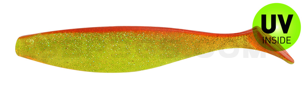 Xtra-Soft 7" (ca. 18,0 cm) grün(chartreuse)-Glitter / rot