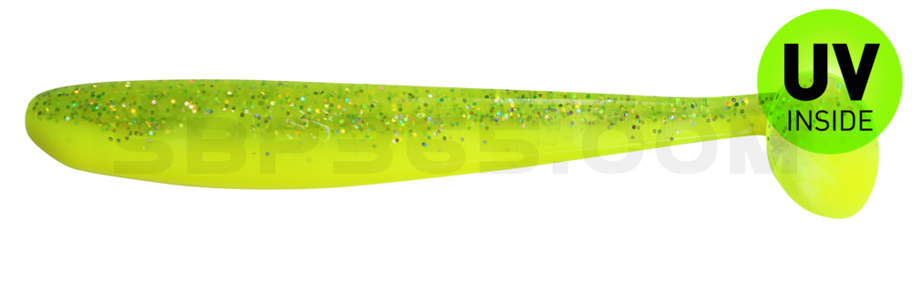 Bass Shad 3“ (ca. 9 cm) fluogelb  / fluogrün-Glitter