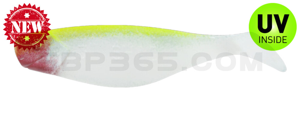 Shad 3" (ca. 8,0 cm) reinweiss / fluogelb