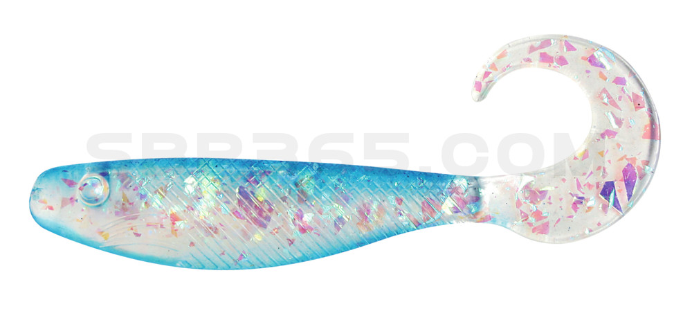 Shad Grub 2,5" (ca. 7,0 cm) klar silber-Glitter / blau