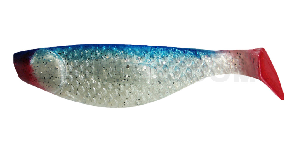 Aqua 3" (ca. 8,0 cm) perlweiss-glitter / blau