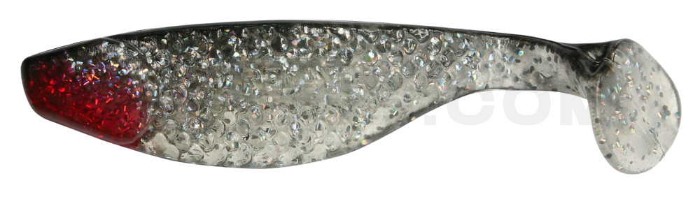 Aqua 4" (ca. 10,0 cm) klar silber-glitter / schwarz