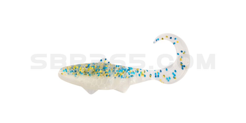 Banjo Twister 1" (ca. 3,5 cm) goldperl / klar blau Glitter