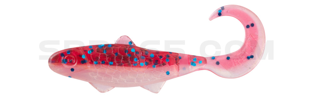 Banjo Twister 2" (ca. 5,0 cm) goldperl / cherry-blau Glitter