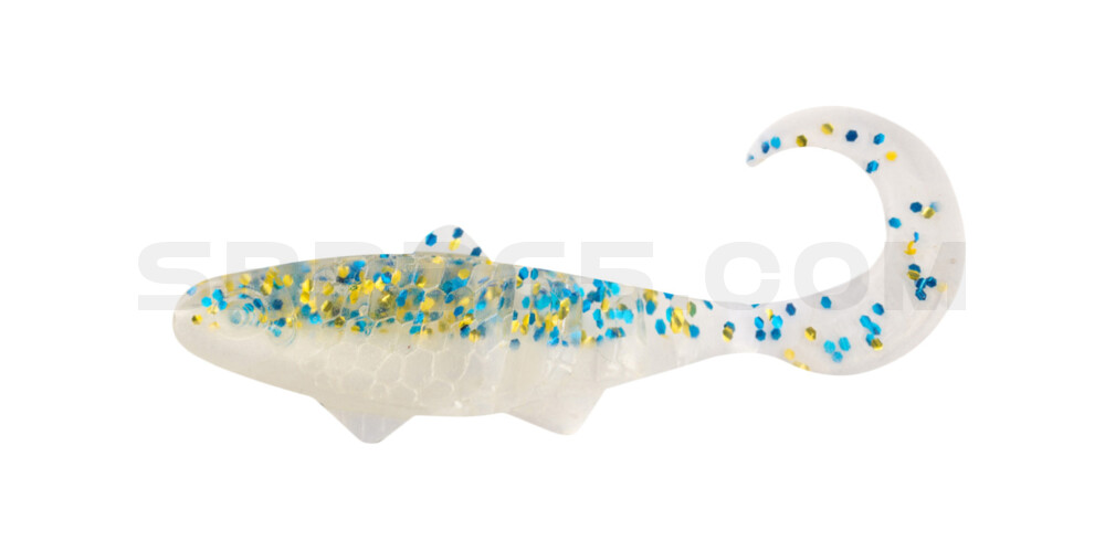 Banjo Twister 2" (ca. 5,0 cm) goldperl / klar blau Glitter
