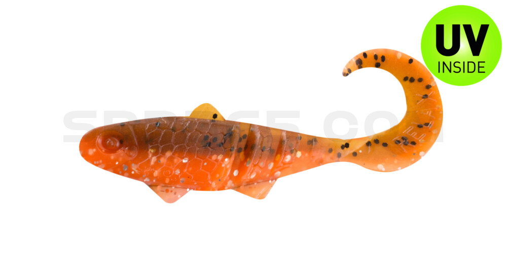 Banjo Twister 2" (ca. 5,0 cm) orange-Glitter / olivebraun-Glitter