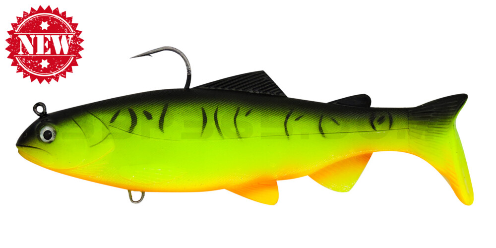 Bass Hunter's Amerikaner 8" (ca. 20cm) slow Fall Firetiger