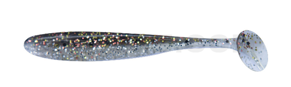 Bass Shad 2,5“ (ca. 7 cm) clear silver glitter / smoke orange gold glitter