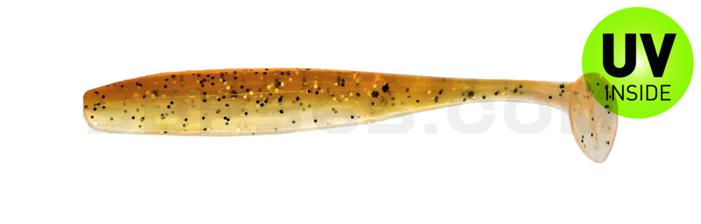 Bass Shad 2,5" (ca. 7 cm) goldperl / motoroil Glitter