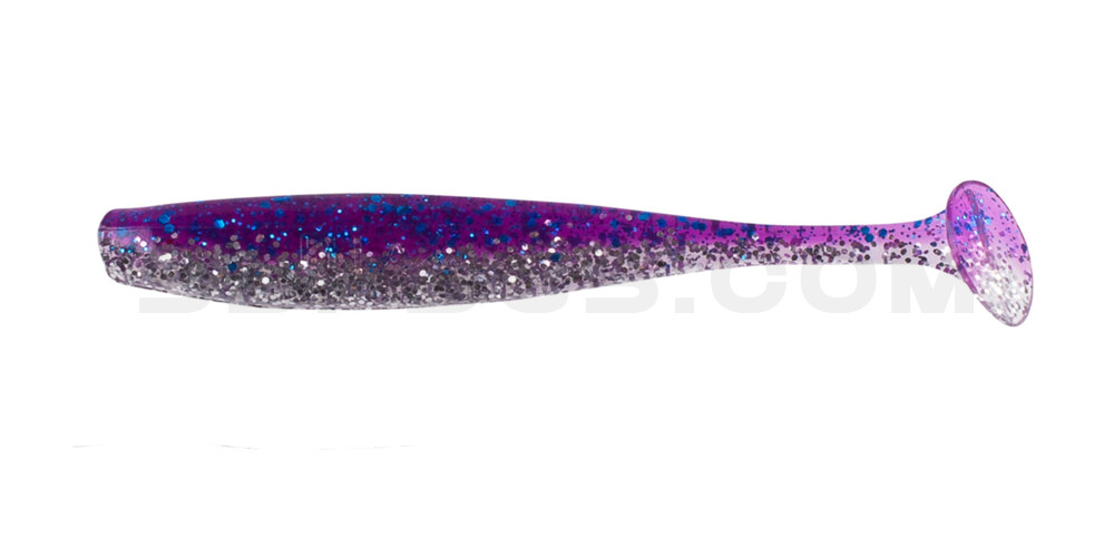 Bass Shad 2,5" (ca. 7 cm) klar silber Glitter / violett-electric blue Glitter