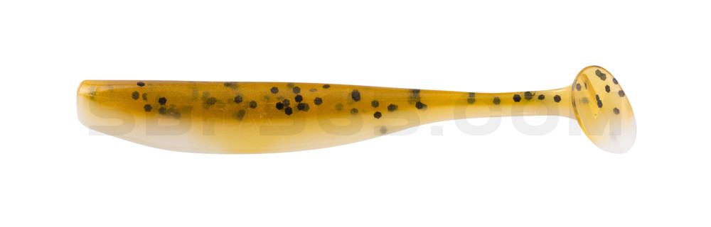 Bass Shad 2,5" (ca. 7 cm) reinweiss / olivebraun-Glitter